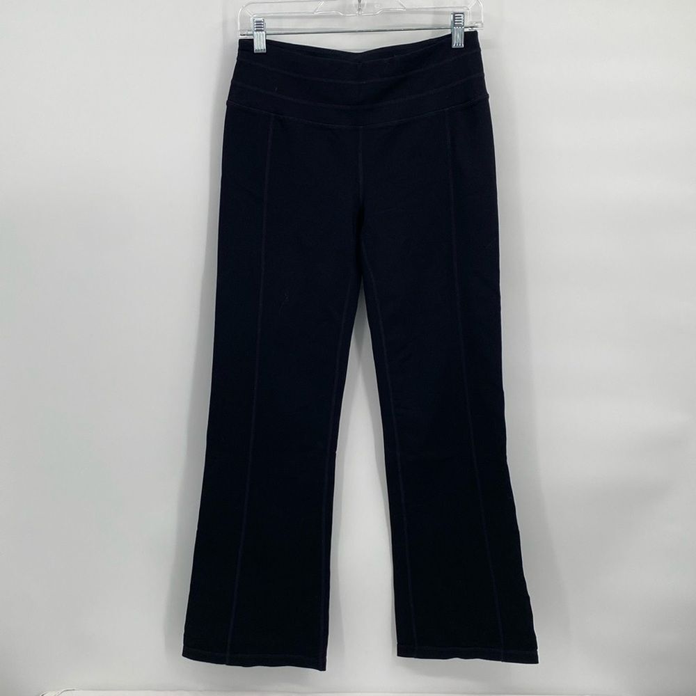 prAna Women's Contour Yoga Flare Pants Black Size Medium Short Inseam Petite